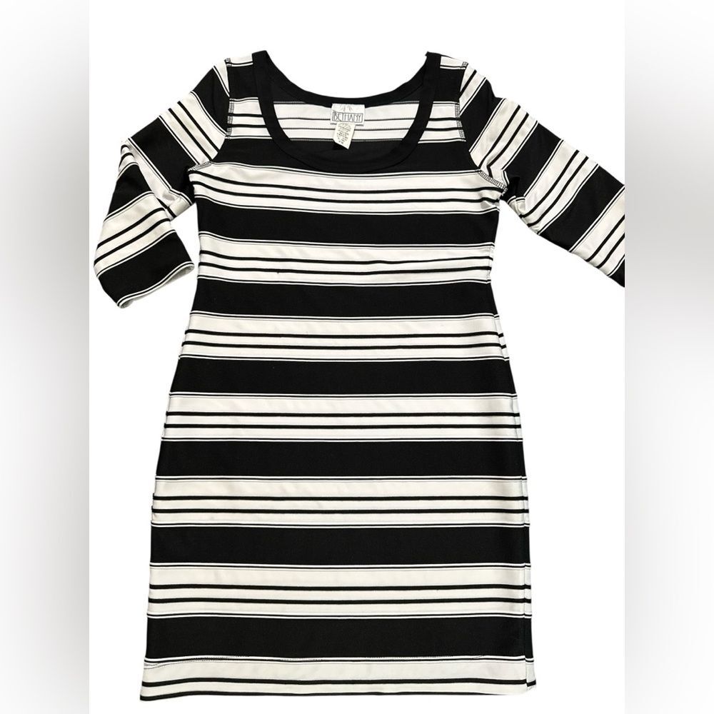 Bethany Women’s Petite Pullover Striped 3/4 Sleeve Dress - PM